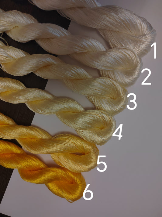 10g Suzhou Embroidery Thick Filament Slightly Twisted Mulberry Silk Thread(金黄色) - Hand-dyed Ronghua Threads
