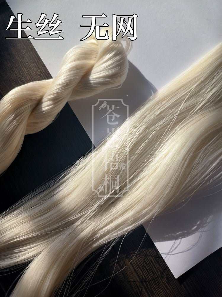 20g 5A Filo di seta grezza di gelso (bianco) - Per Ronghua, Parrucche