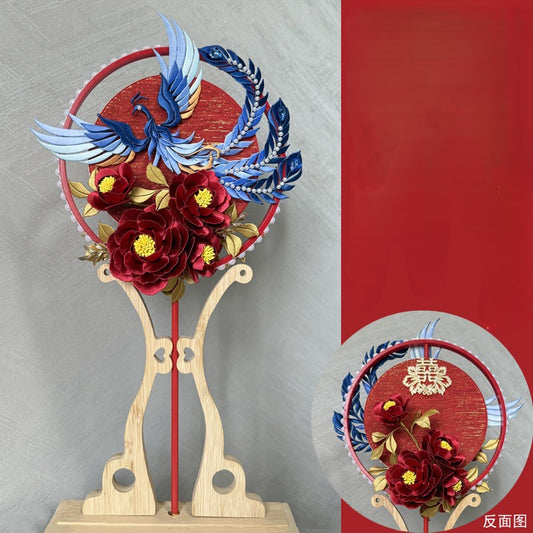 Phoenix Double-sided Round Fan Chanhua Materials DIY Kit - Include Detailed Video Tutorial