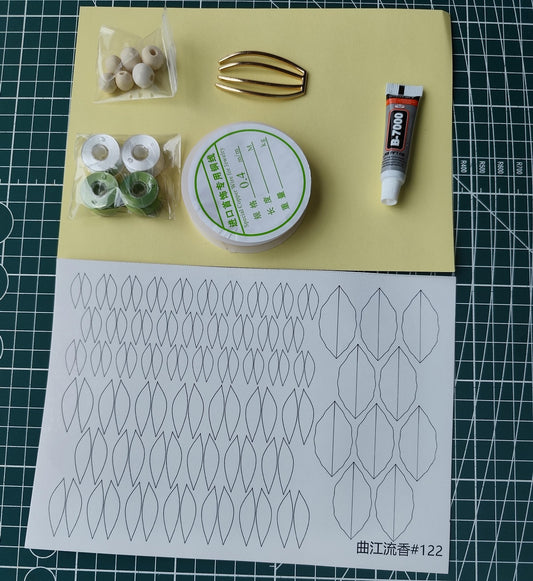 Jasmine Hair Comb Chanhua Materials Flowers DIY Kit - Include Detailed Video Tutorial