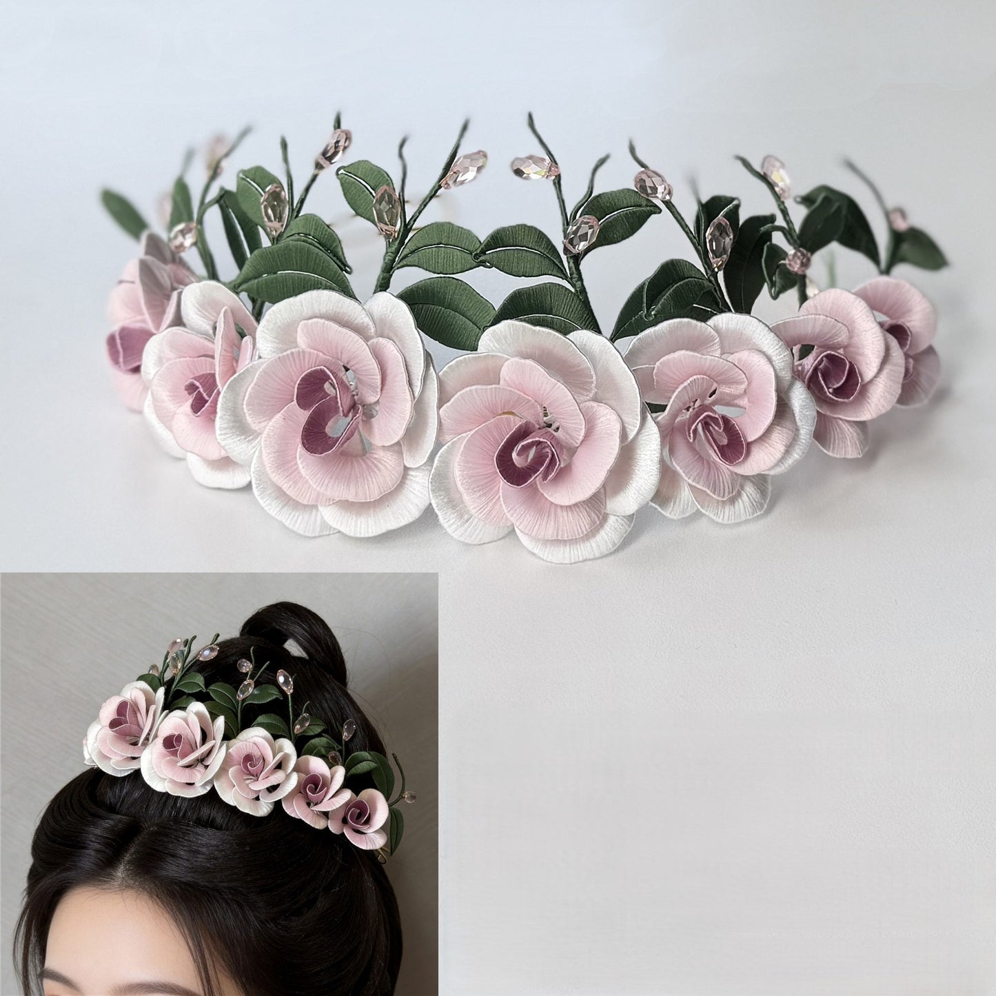 Multiflora Rose Chanhua Crown Materials DIY Kit - Include Detailed Video Tutorial