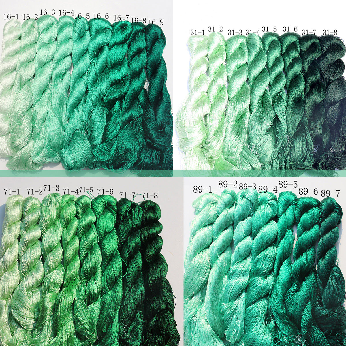 20m Suzhou Embroidery Mulberry Silk Thread(Green02 32*20m)
