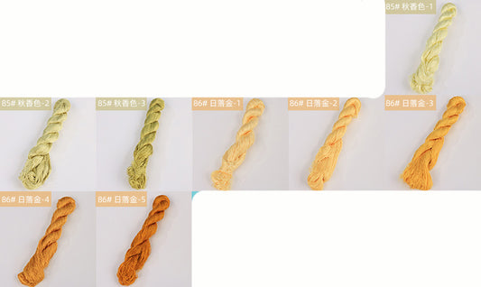 Filo di seta di gelso non ritorto per ricamo Suzhou da 400 m (Giallo02) - Fili Ronghua
