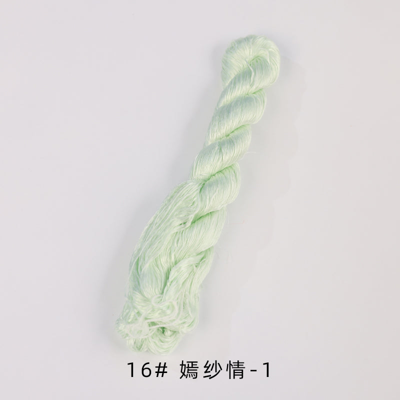 Filo di seta non ritorto di gelso per ricamo Suzhou da 400 m (grigio e verde) - Fili Ronghua