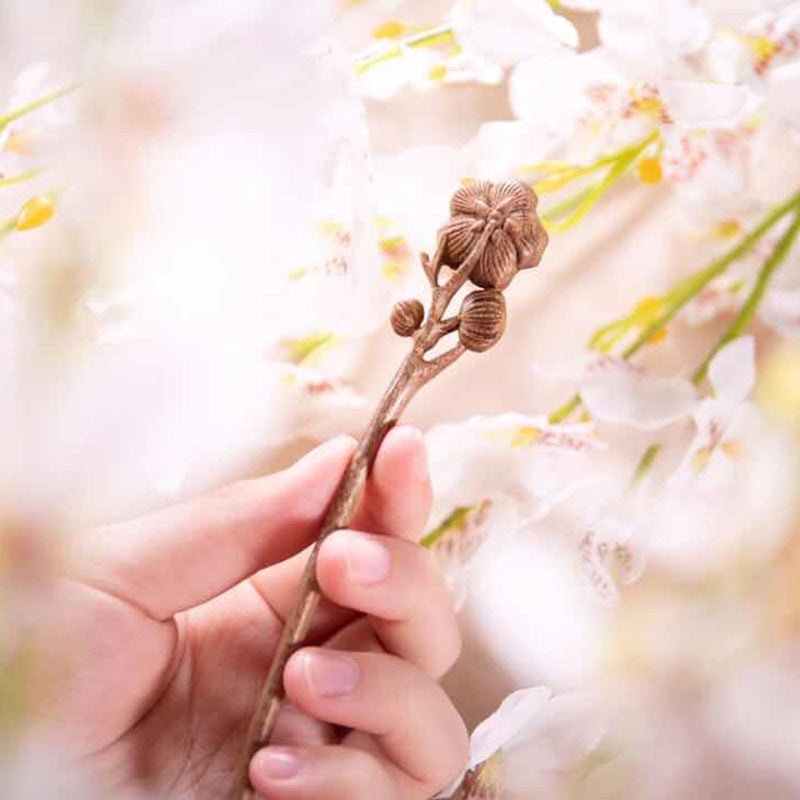 PF157 - Golden Phoebe Plum Blossom Hair Sticks - Wholesale