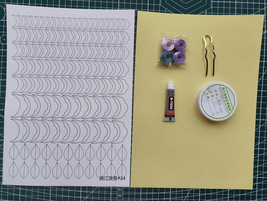 Wisteria Flower Hairpin Chanhua Materials Flowers DIY Kit - Include Detailed Video Tutorial