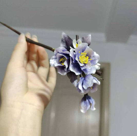 Fermaglio su Misura Camelia - Fermaglio in Seta (Ronghua)