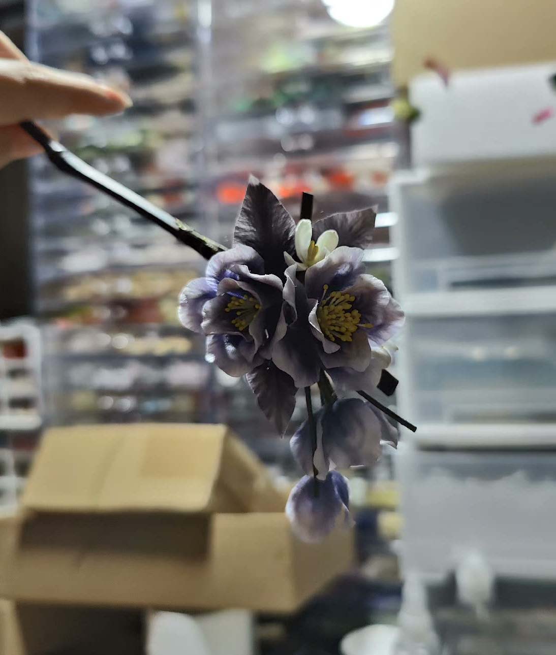 Épingle à cheveux sur mesure Camellia – Épingle à cheveux en soie (Ronghua)
