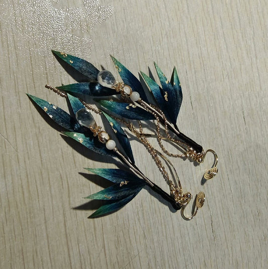 Orecchini Su Misura Black Leaves - Orecchini di Seta (Ronghua)
