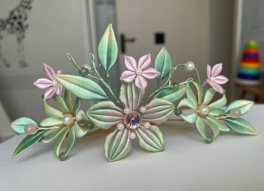 Corona per capelli personalizzata con fiori - Corona per capelli di seta (Chanhua)