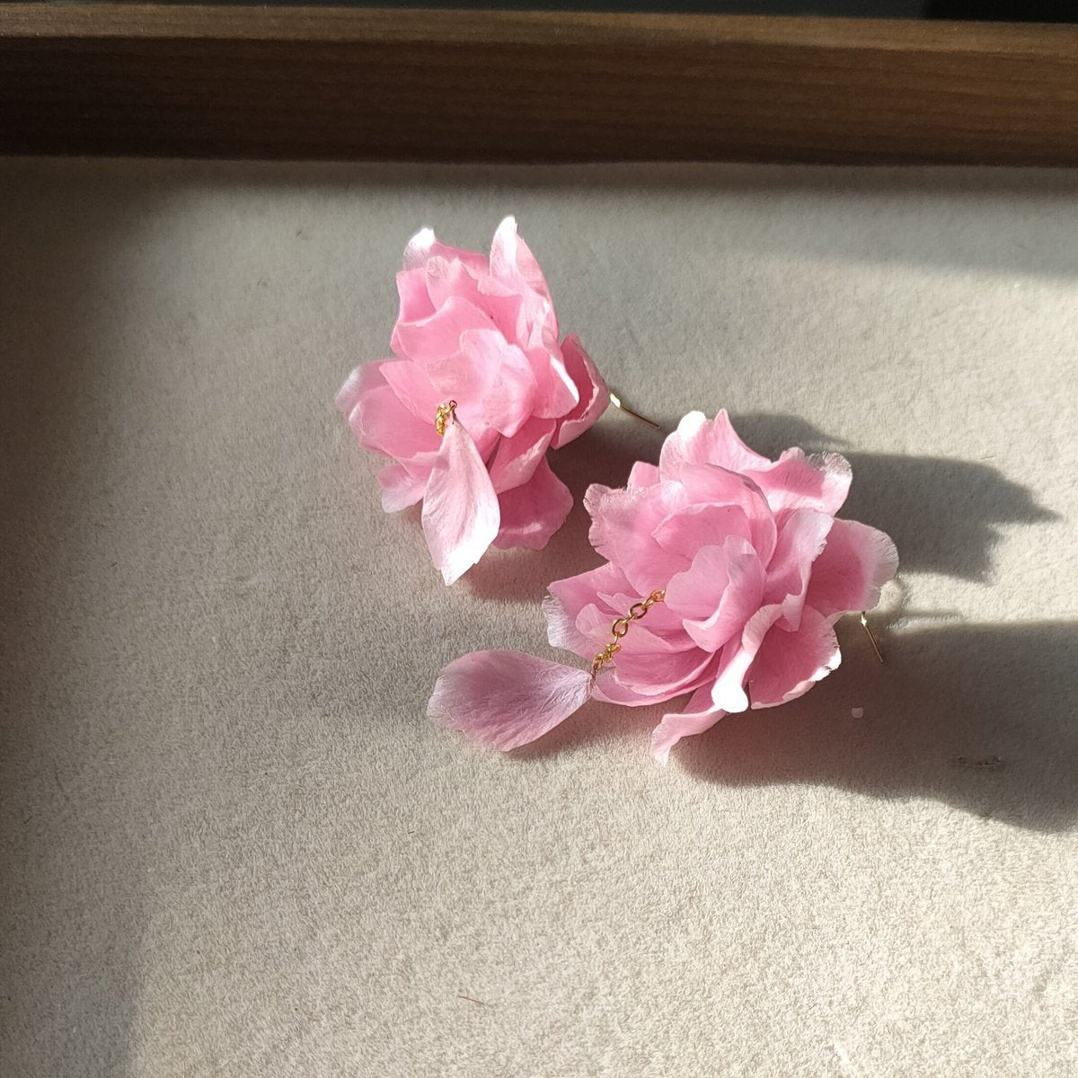 Handmade Cherry Blossom Ronghua Earrings - Artisanal Silk Floral Dangle Earrings