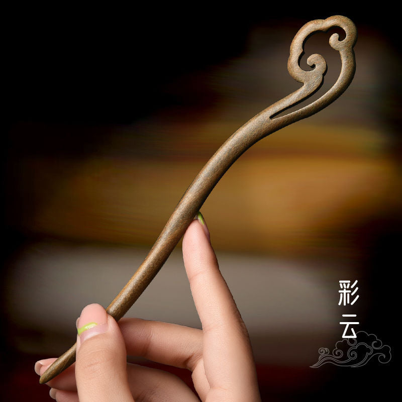 PF199 - Green Sandalwood Hair Sticks - Wholesale