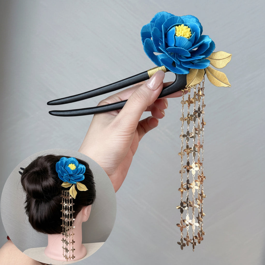 Peony Hairpin Chanhua Materials Flowers DIY Kit - Include Detailed Video Tutorial