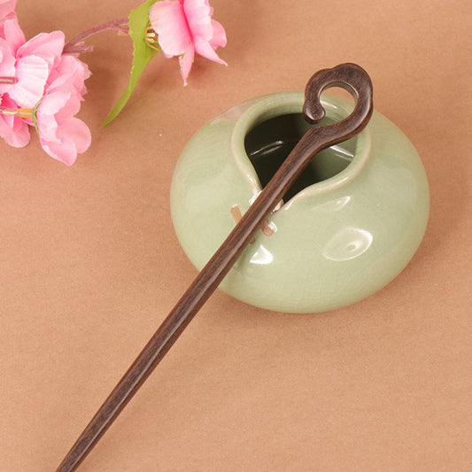 PF078 - Bastoncini per capelli in palissandro a foglie grandi 18 cm - All'ingrosso