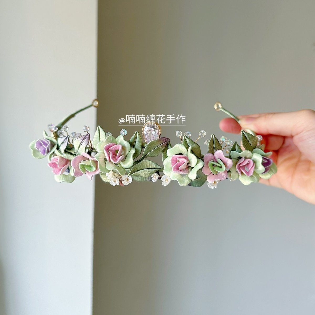 Handmade Rose Chanhua Tiara - Artisanal Floral Crown Accessory