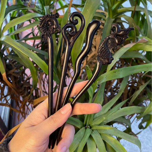 PF141 - Bastoncini per capelli in legno di grenadilla africana da 18 cm - Ingrosso