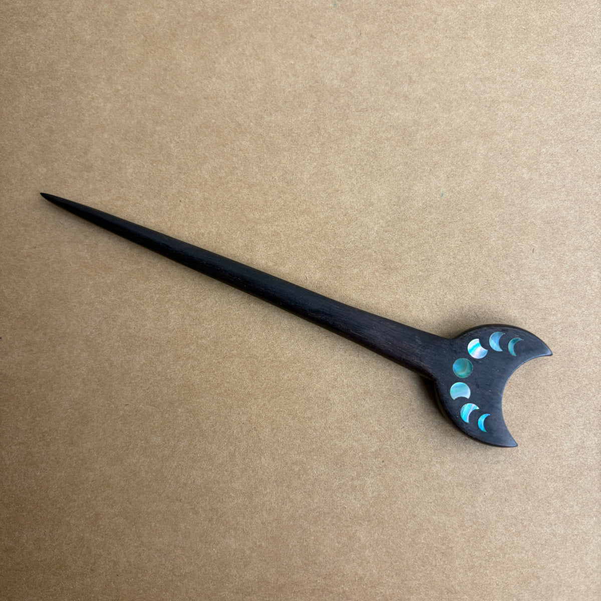 Handmade Mother-of-Pearl Inlay African Blackwood Hair Sticks | Natural Shell Inlay Hairpins