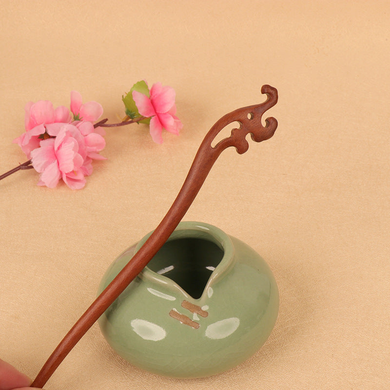 PF076 - 17cm Red Sandalwood Hair Sticks - Wholesale