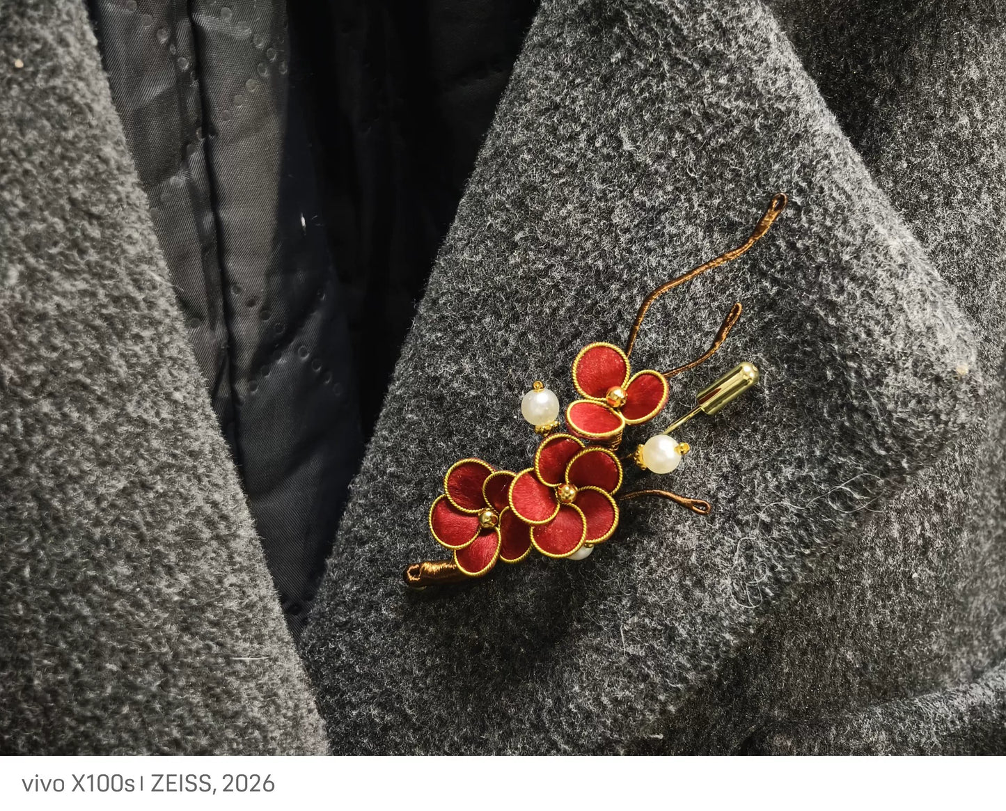 Handmade Ronghua Plum Blossom Brooch - Luxury Silk Floral Pin & Versatile Accessory