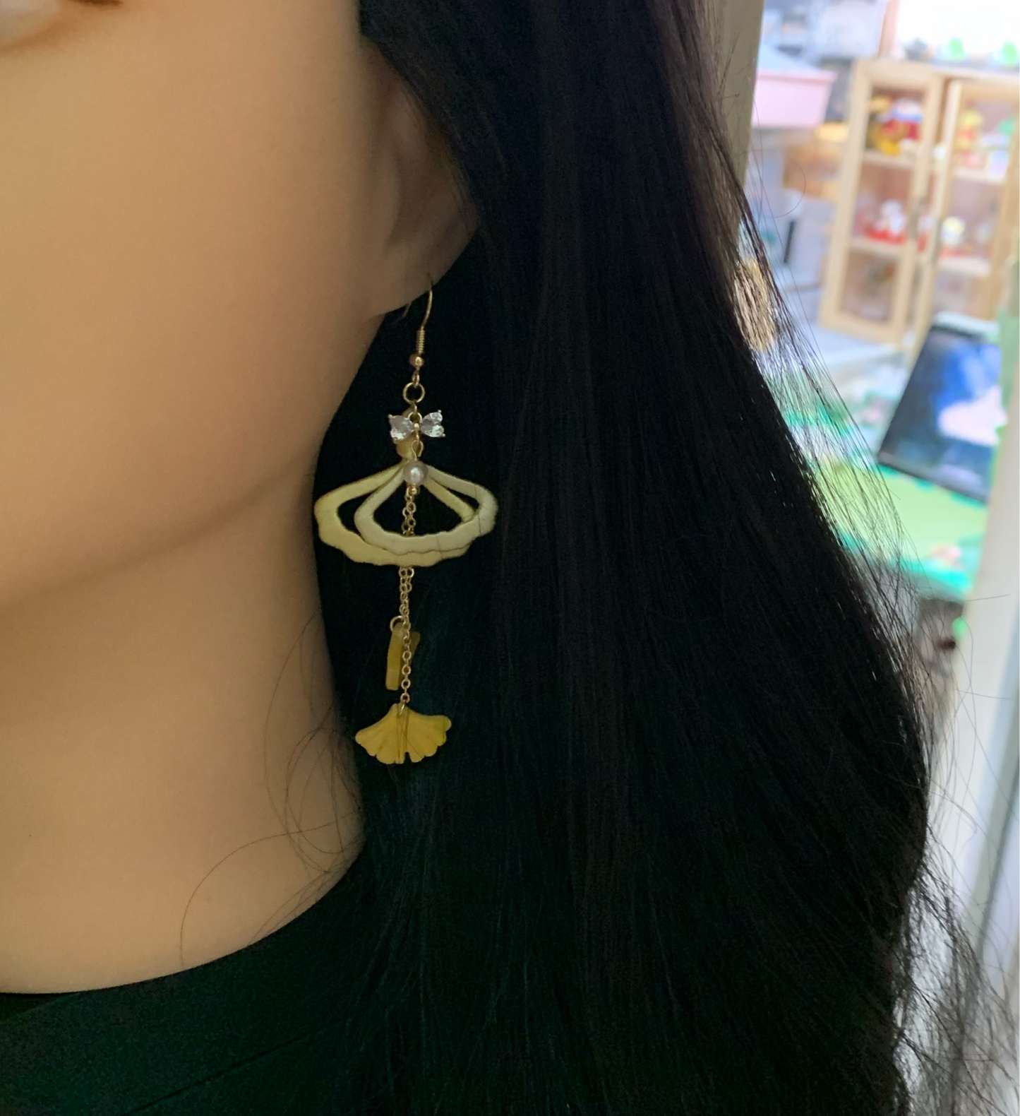 PF052 - Ginkgo Leaf Chanhua Earrings - Wholesale