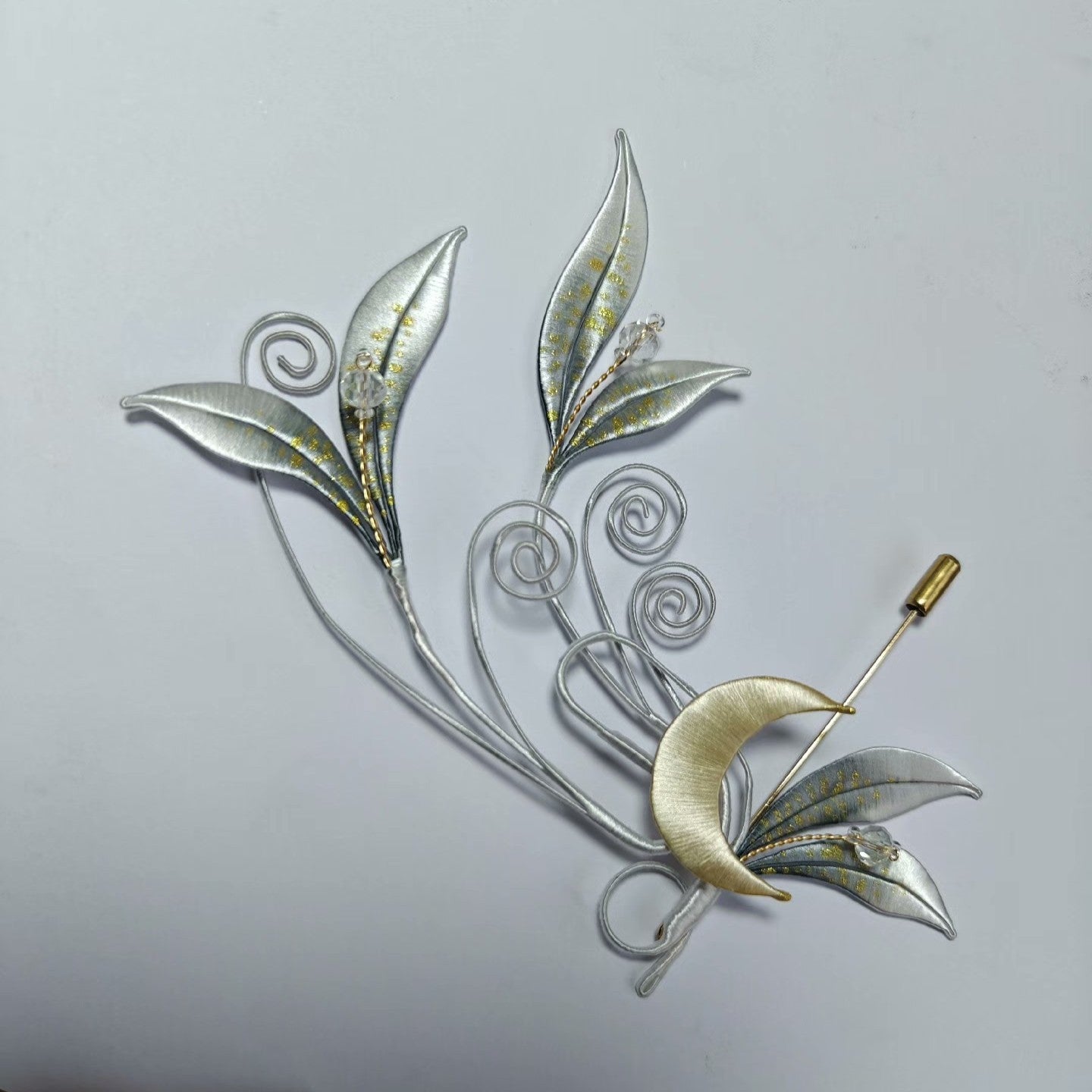 Moon Handmade Brooch - Silk Brooch(Chanhua)