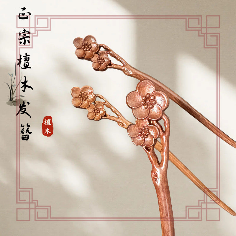 PF168 - Red Sandalwood Hair Sticks - Wholesale