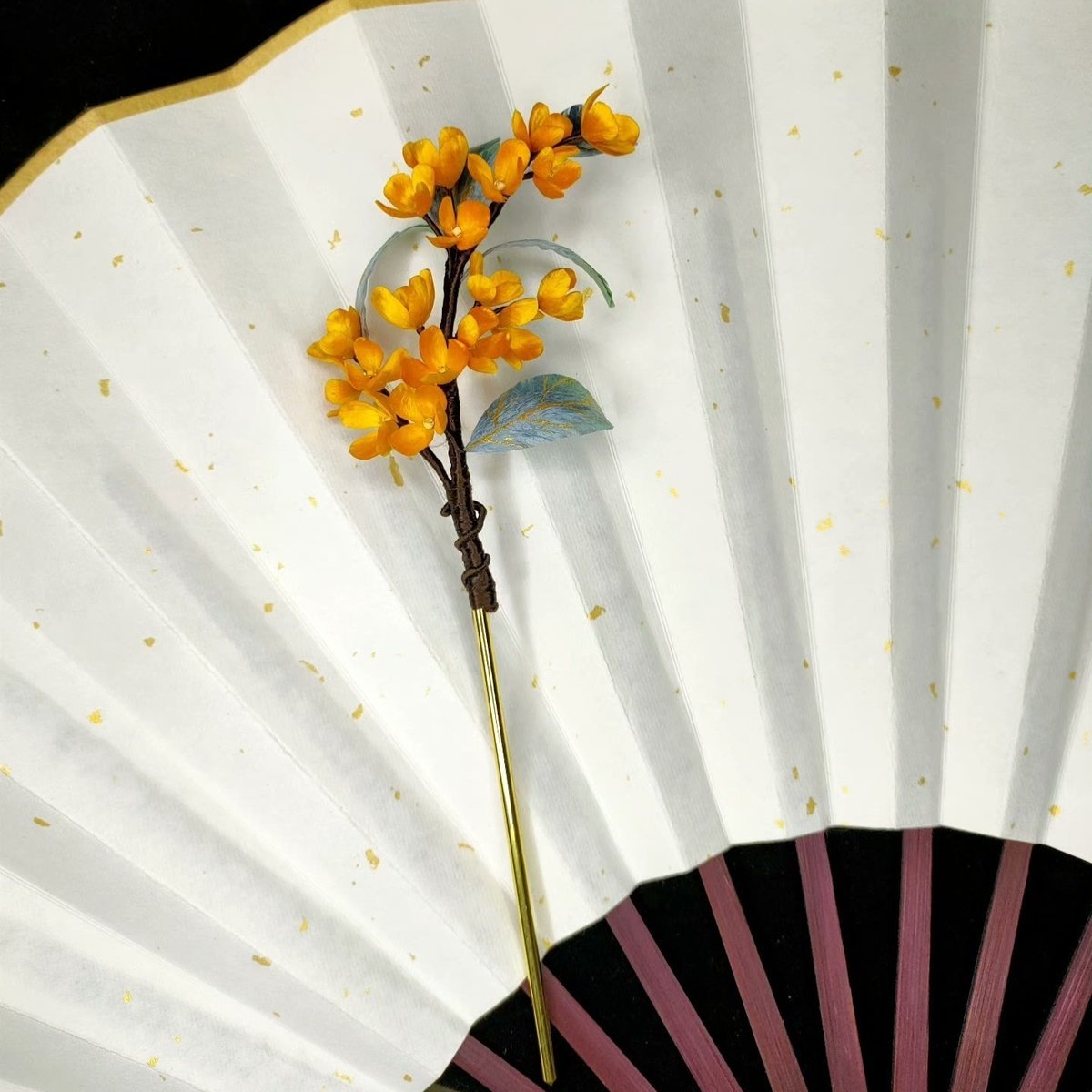 Handmade Osmanthus Ronghua Hairpin - Artisanal Silk Floral Hair Accessory