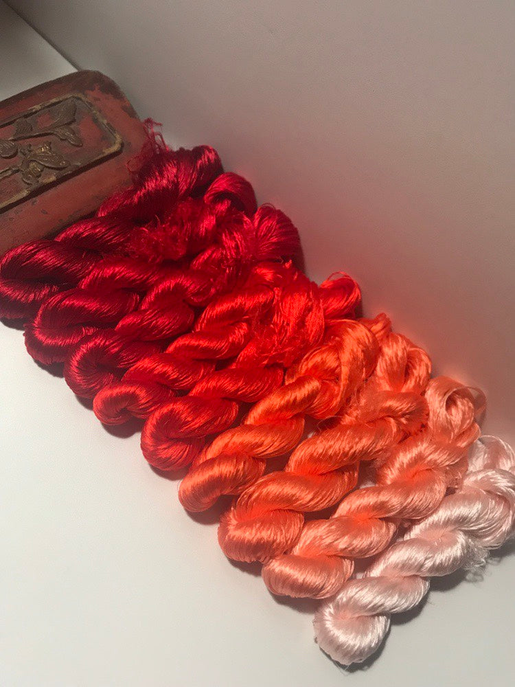 80m Suzhou Embroidery Untwisted Mulberry Silk Thread(#003(1-9) 80m*9) - Ronghua Threads