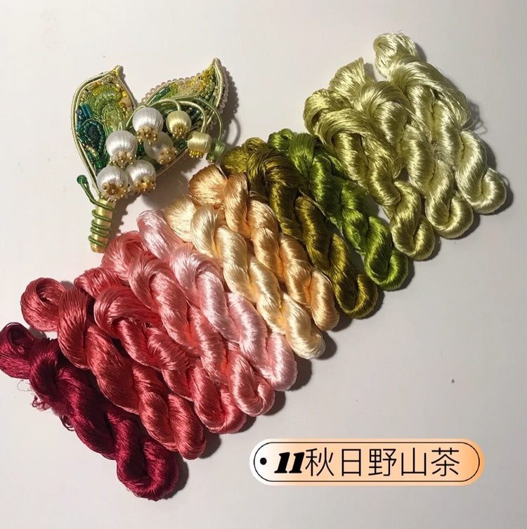 80m Suzhou Embroidery Untwisted Mulberry Silk Thread(#12Colors11 80m*12) - Ronghua Threads