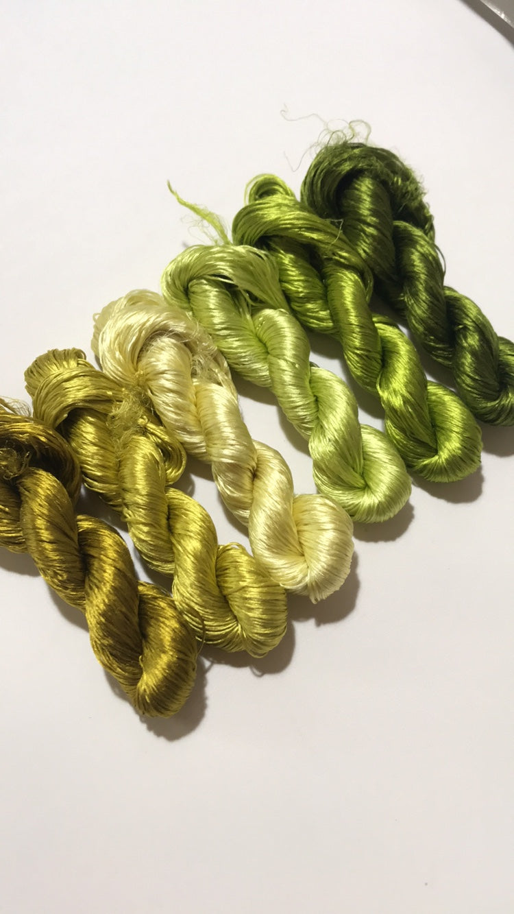 80m Suzhou Embroidery Untwisted Mulberry Silk Thread(#秋韵 80m*6) - Ronghua Threads