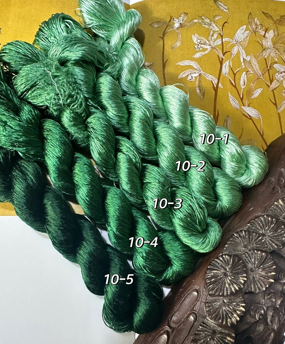 Fil de soie de mûrier non retordue broderie Suzhou 80 m (#10 80m*5) - Fils Ronghua