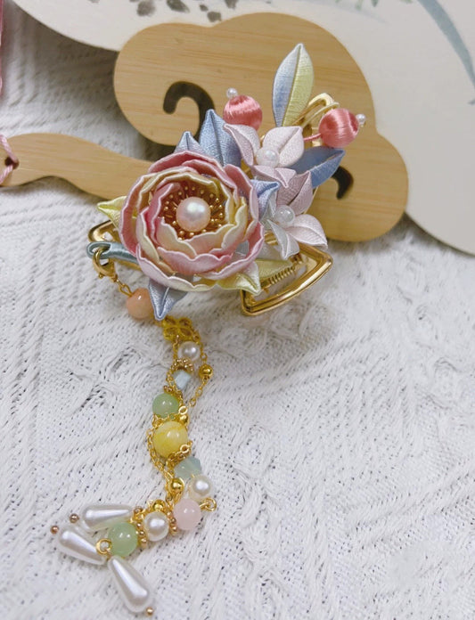 Fermaglio personalizzato Fiore - Fermaglio in seta (Chanhua)