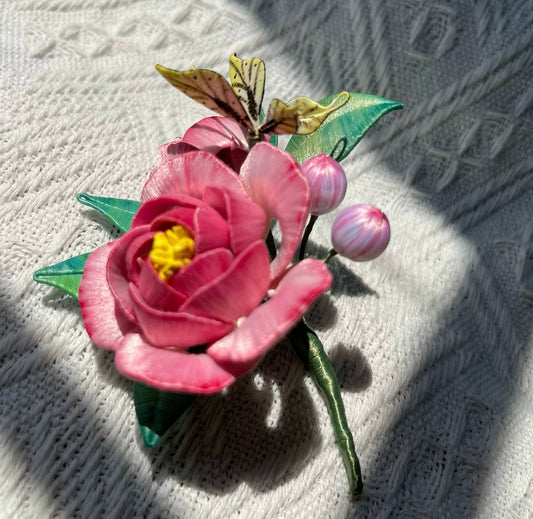 Fermaglio per capelli su misura a fiore - Fermaglio per capelli in seta (Chanhua)