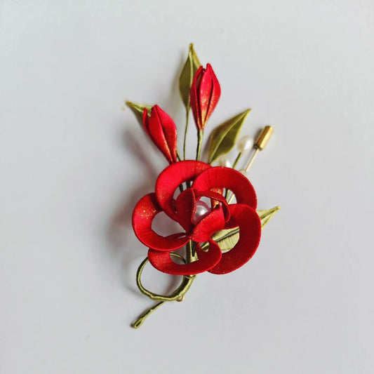 Spilla Fiore Fatta a Mano - Spilla in Seta (Chanhua)