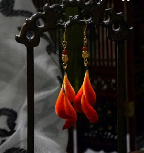 Orecchini sartoriali Coda di Volpe - Orecchini di Seta (Ronghua)