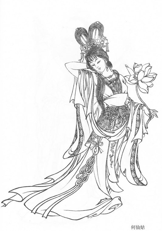 Gongbi Painting of The Eight Immortals(Ba Xian) of Chinese Mythology | Chinese Drawing Technique