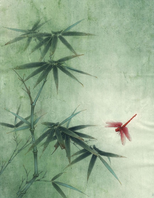 Bamboo & Dragonfly: A Serene Journey in Chinese Painting
