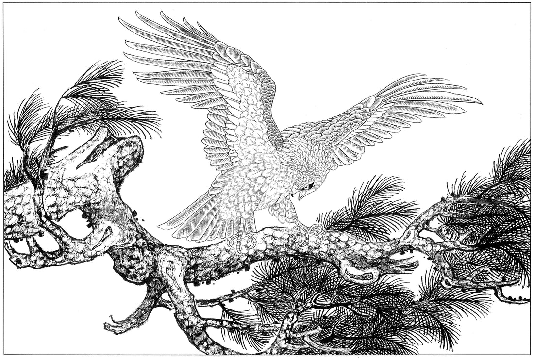 Majestic Eagles in Chinese Ink Wash Painting: A Visual Appreciation