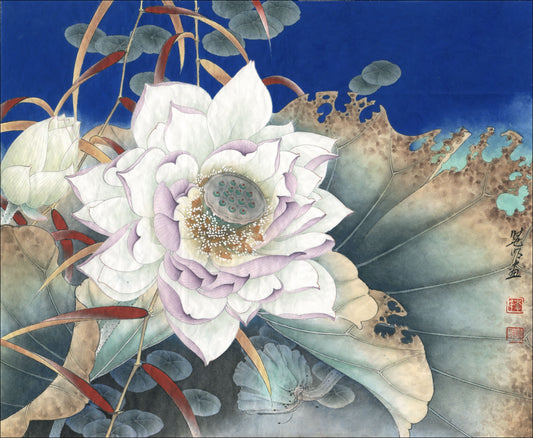Hand-Painted Lotus Art: Traditional Chinese Drawing Technique