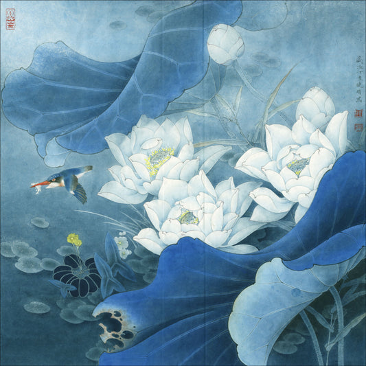 Mastering Chinese Drawing Techniques: Lotus and Kingfisher Painting Guide