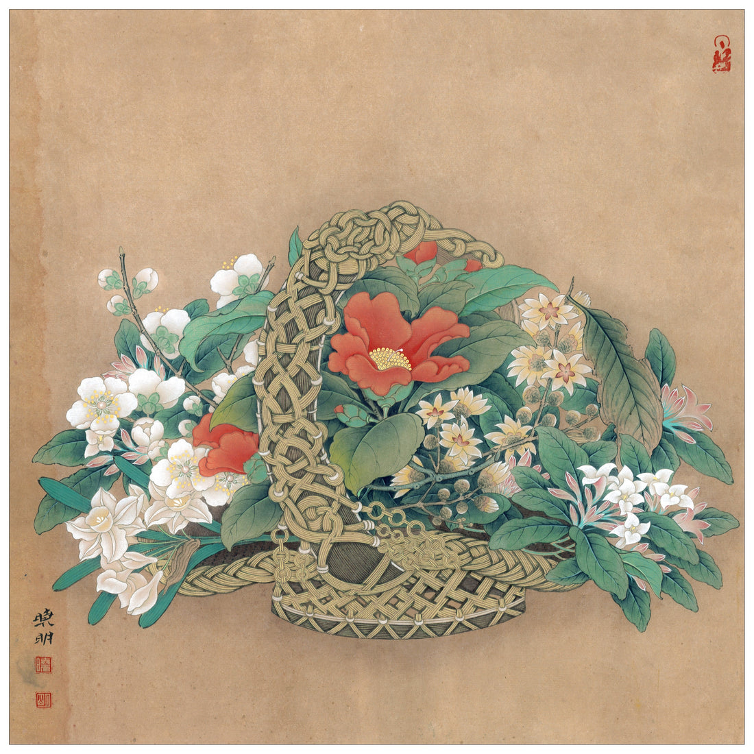 Chinese Drawing Technique: Flower Basket Painting Guide (6 Steps)