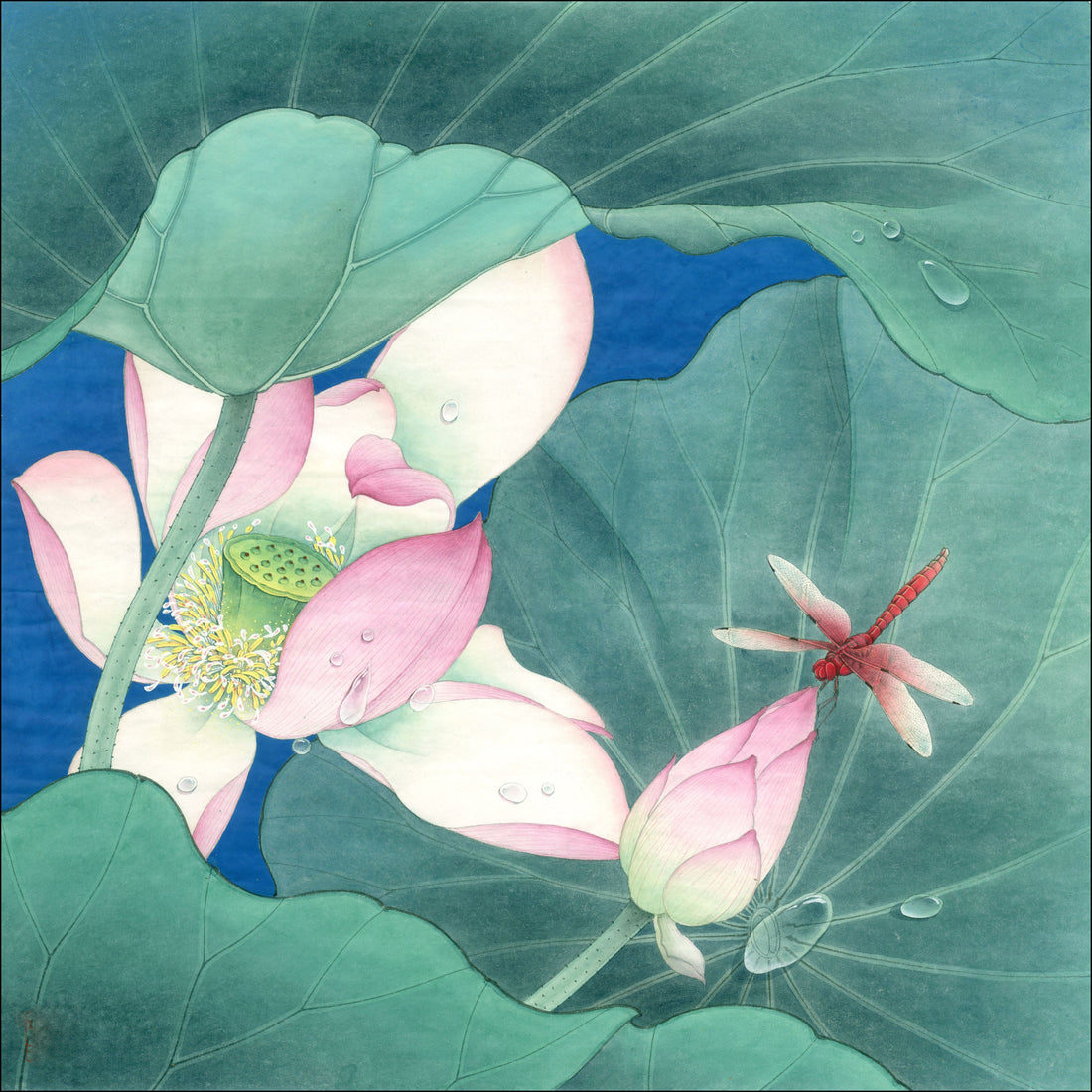 Dragonfly's Dawn on Lotus Pond: A Journey into Chinese Brushwork