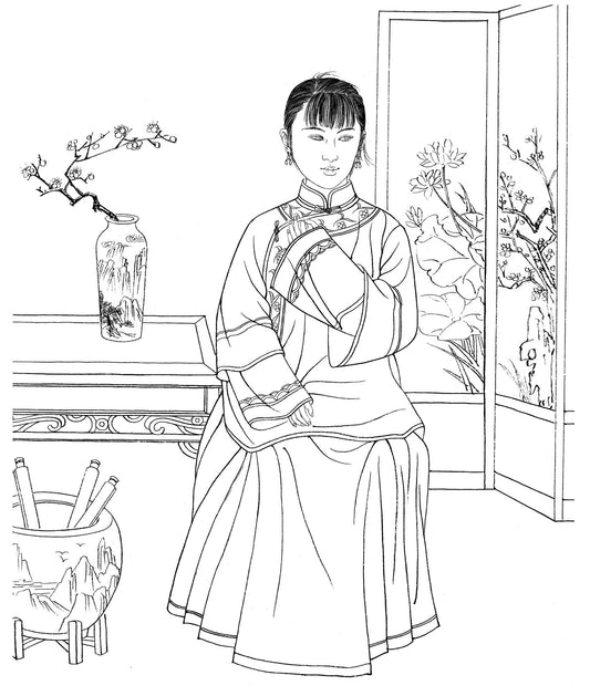 Appreciating the Elegance of Chinese Ink Line Drawings: Bai Miao Ladies