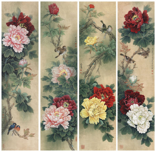 The Art of Peony and Bird: A Journey from Outline to Masterpiece