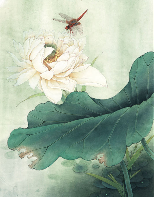 The Serene Bloom: A Journey in Chinese Ink and Color