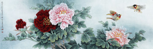 The Serenity of "Peonies and Finches": A Journey Through Chinese Painting