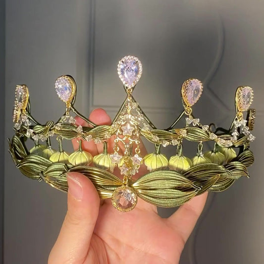 Corona artigianale mughetto Chanhua - Accessorio per capelli artigianale avvolto a mano
