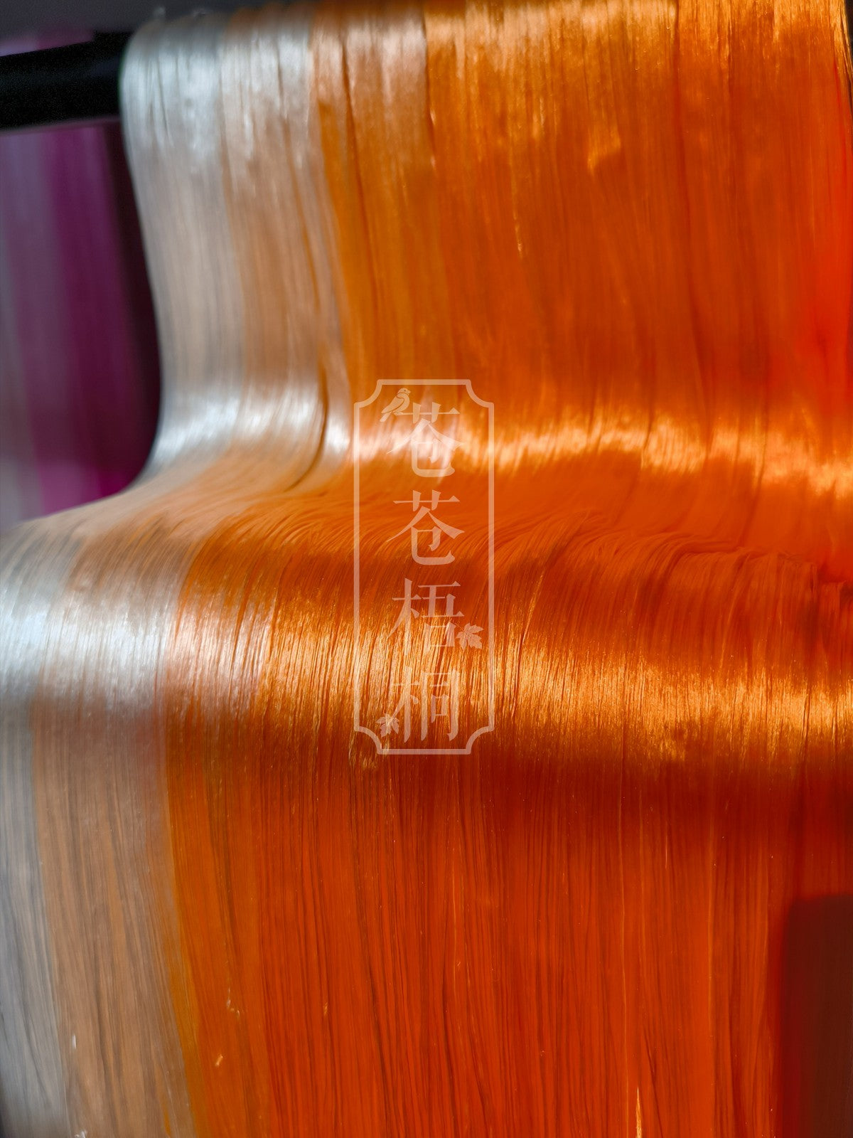 10g Suzhou Embroidery Thick Filament Slightly Twisted Mulberry Silk Thread(橙色) - Hand-dyed Ronghua Threads