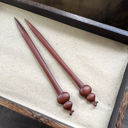 Pique à Cheveux en Bois de Jujube Naturel - Motif Gourde (Hulu) #葫芦