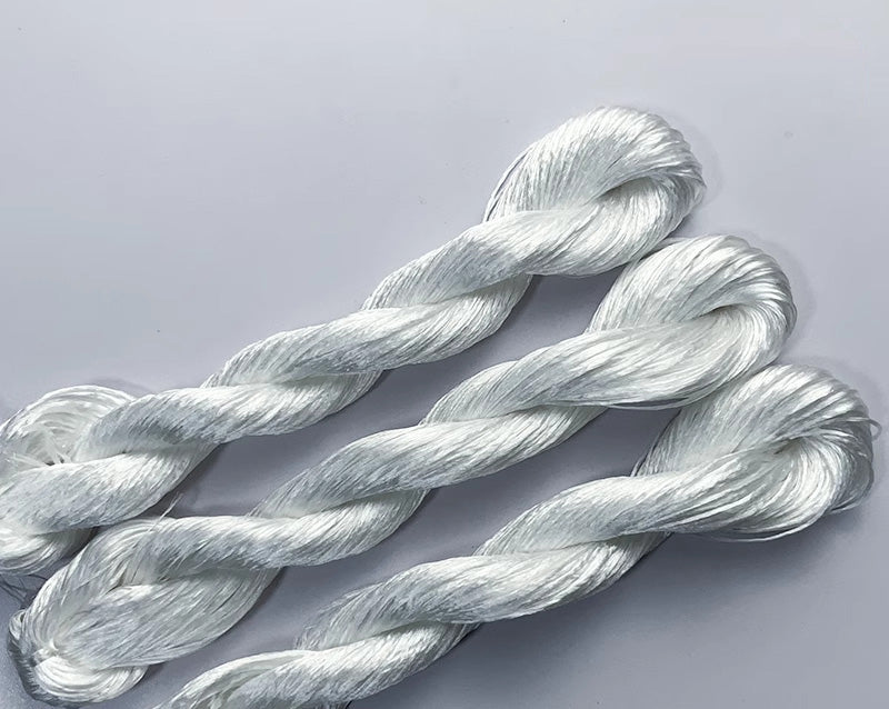 10g Suzhou Embroidery Thick Untwisted Mulberry Silk Thread(#White) - Ronghua Threads